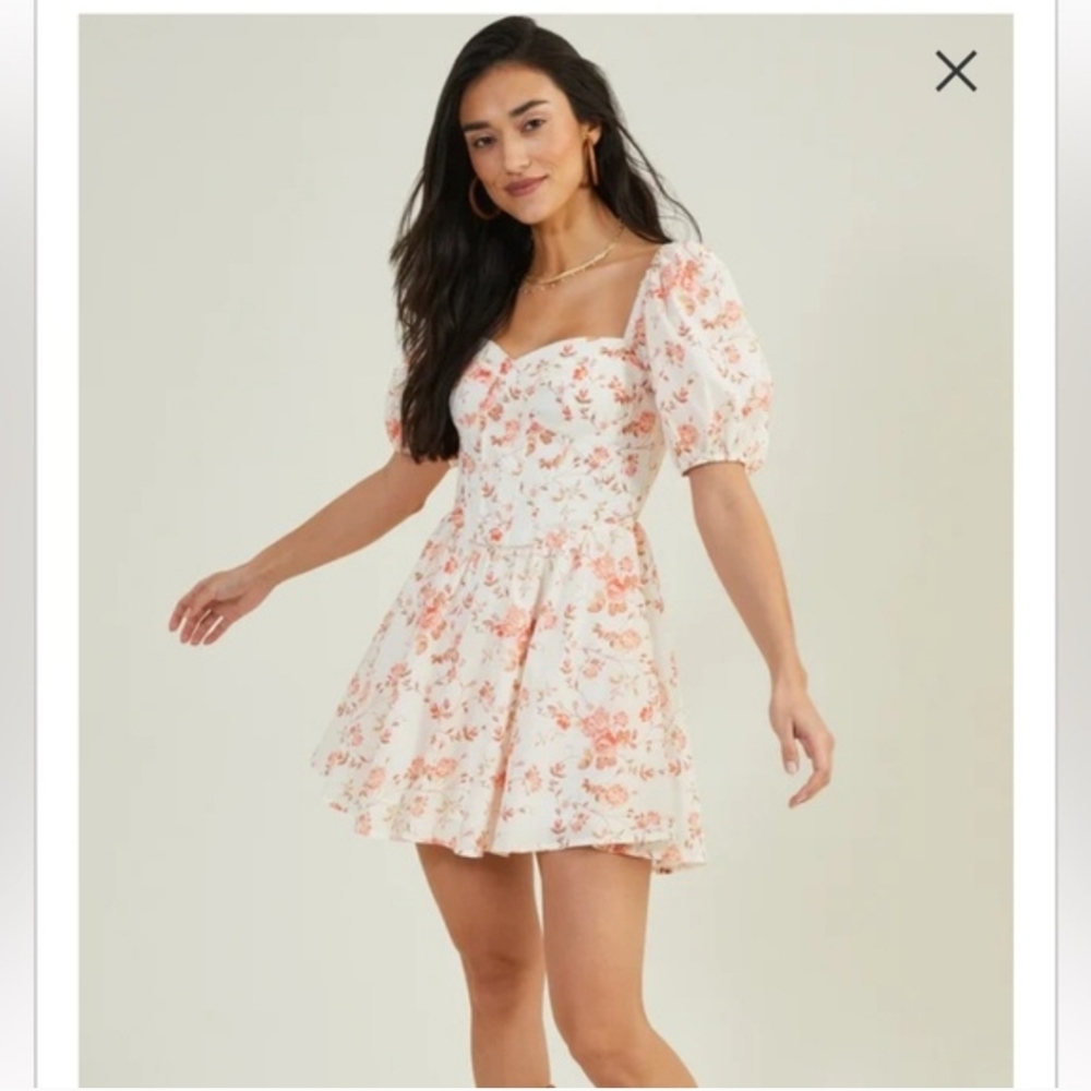 Altar'd State Rosalinda Eyelet Mini Dress Floral Coquette Girl‎ Girlhoodcore